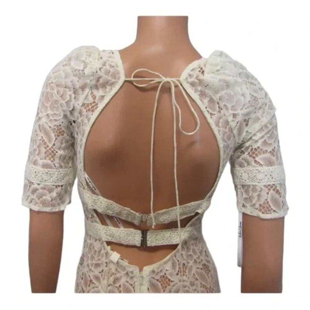 FOR LOVE & LEMONS-NWT- MARILYN MIDI DRESS- LACED IVORY Sz:XS Ret$288 *HOT ITEM*‎ - Picture 7 of 9